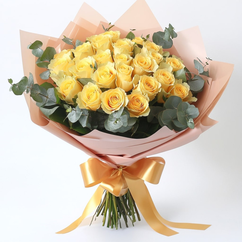 Bouquet de 21 roses jaunes "Camilla"